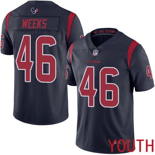Houston Texans Limited Navy Blue Youth Jon Weeks Jersey NFL Football #46 Rush Vapor Untouchable